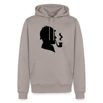Sherlock Holmes - Men’s Premium Organic Hoodie - taupe - Front - Nico (187cm)
