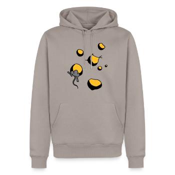 maus - Sweat à capuche Premium bio Homme - taupe - Devant - Nico (187cm)