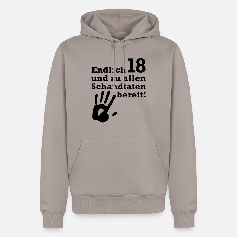 Endlich 18 - Männer Premium Bio Hoodie - Taupe