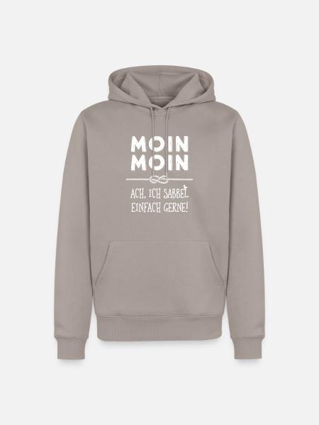 Moin - plattdeutscher norddeutscher Spruch - Männer Premium Bio Hoodie - Taupe