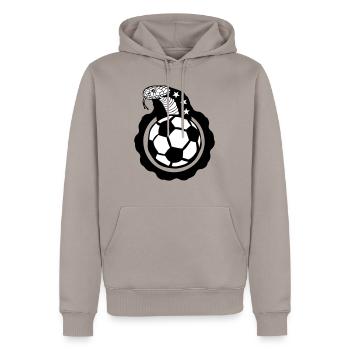 Fußball Schlange cobra logo club - Männer Premium Bio Hoodie - Taupe - Vorne - Nico (187cm)