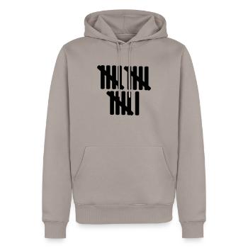 16 Geburtstag - Männer Premium Bio Hoodie - Taupe - Vorne - Nico (187cm)