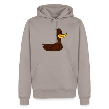 Funny Duck - Sweat à capuche Premium bio Homme - taupe - Devant - Nico (187cm)