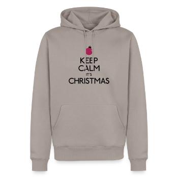 Keep Calm Christmas - Männer Premium Bio Hoodie - Taupe - Vorne - Nico (187cm)