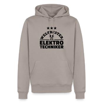 Elektrotechniker - Männer Premium Bio Hoodie - Taupe - Vorne - Nico (187cm)