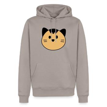 Cute cat - Männer Premium Bio Hoodie - Taupe - Vorne - Nico (187cm)