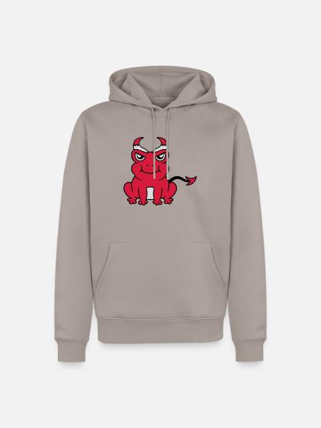 Devil Horns Frog Demon - Men’s Premium Organic Hoodie - taupe