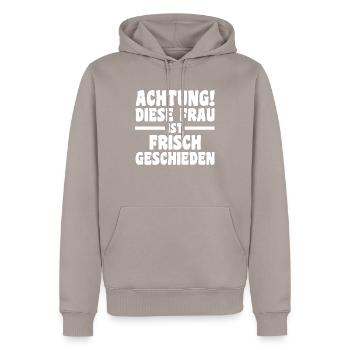 Geschieden Scheidung Scheidungsparty - Männer Premium Bio Hoodie - Taupe - Vorne - Nico (187cm)