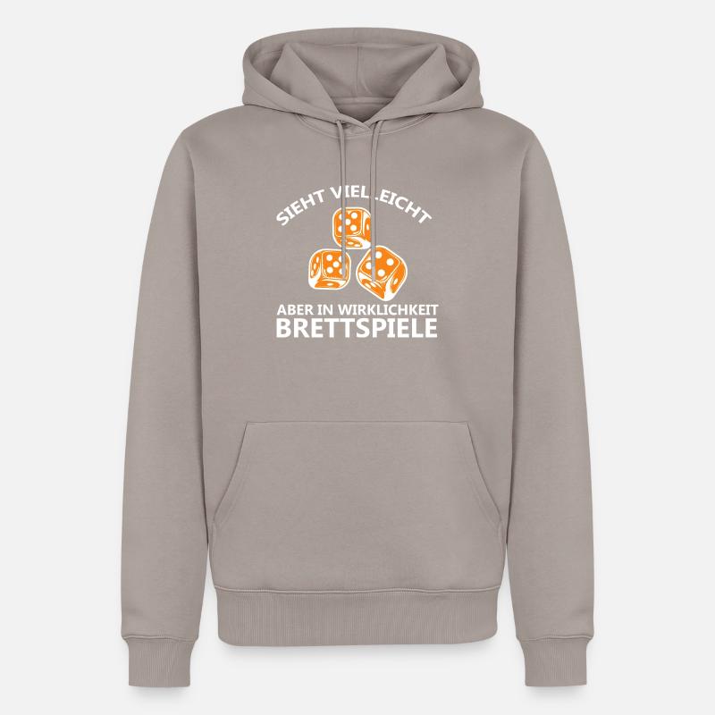 boardgame chess backgammon game night - Männer Premium Bio Hoodie - Taupe