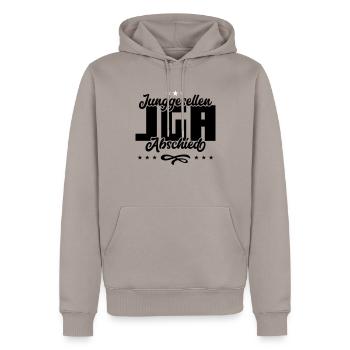 Polterabend polterabend - Herre Premium økologisk hoodie - gråbrun - Foran - Nico (187cm)