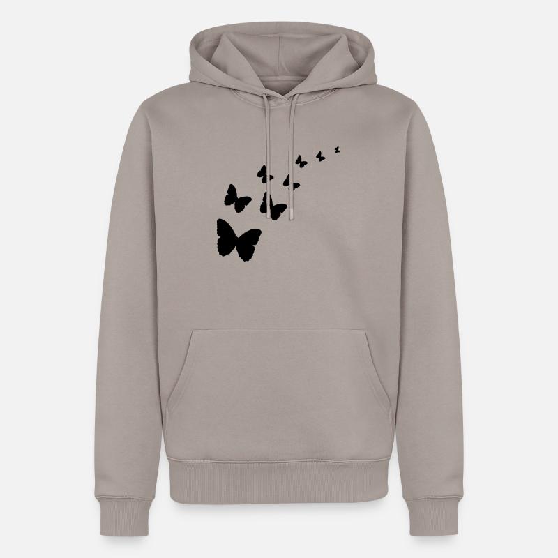 Schmetterlinge - Männer Premium Bio Hoodie - Taupe