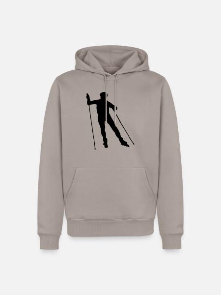nordic skating - Männer Premium Bio Hoodie - Taupe