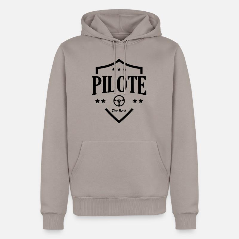Rennfahrer / Pilot / Auto / Luftfahrt / Luft - Männer Premium Bio Hoodie - Taupe