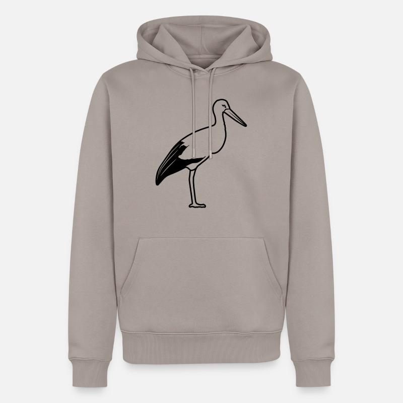 stands de cigogne - Sweat à capuche Premium bio Homme - taupe