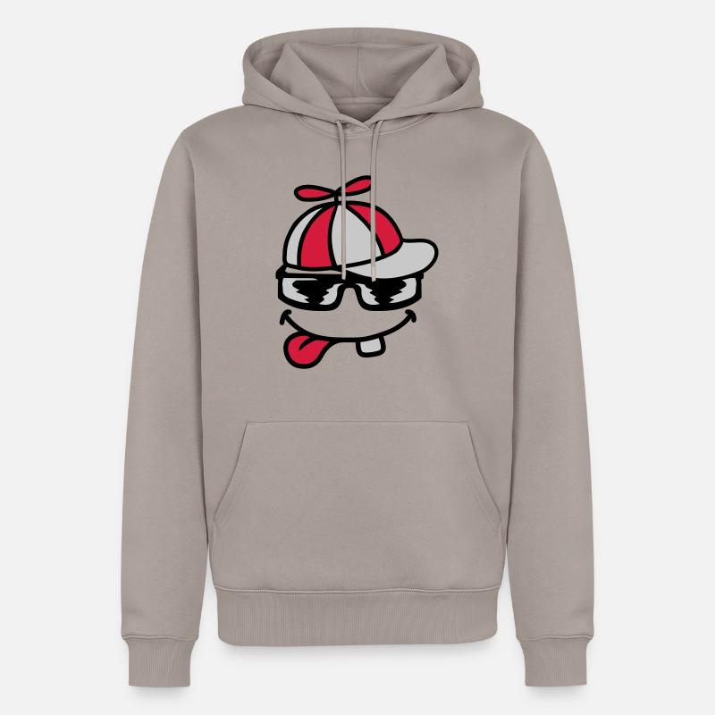 Comic Face Propeller Cap Éolienne - Sweat à capuche Premium bio Homme - taupe