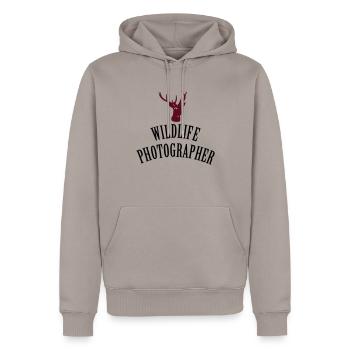 Wildlife Photographer (Deer, 2c) - Sweat à capuche Premium bio Homme - taupe - Devant - Nico (187cm)