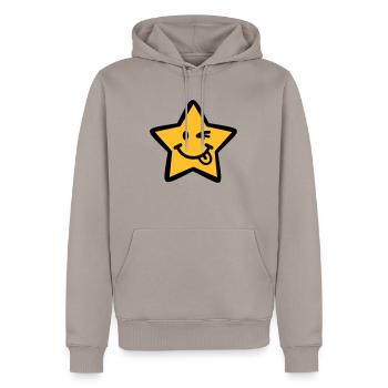 Étoile - Sweat à capuche Premium bio Homme - taupe - Devant - Nico (187cm)