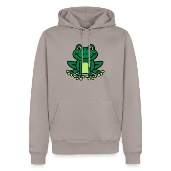 Frog - Men’s Premium Organic Hoodie - taupe - Front - Nico (187cm)