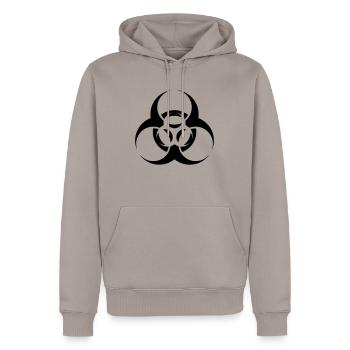 Biohazard - Männer Premium Bio Hoodie - Taupe - Vorne - Nico (187cm)