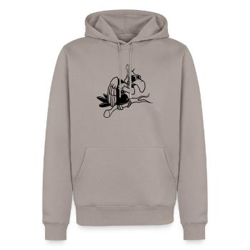 vautour Dingo lunettes de soleil drôles humoristiq - Sweat à capuche Premium bio Homme - taupe - Devant - Nico (187cm)