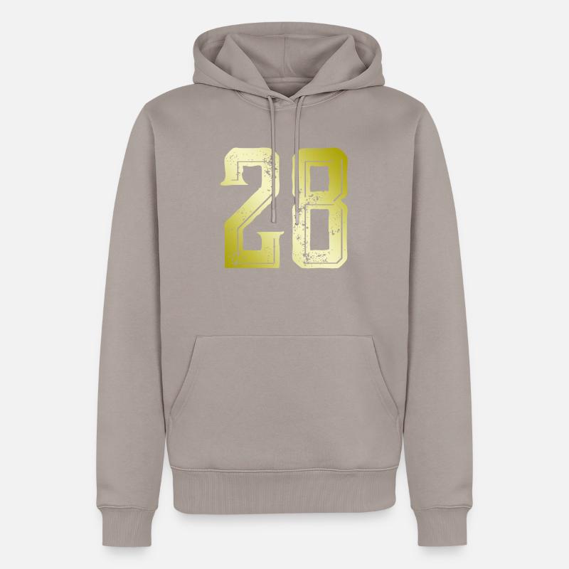 28 Symbole numérique - Sweat à capuche Premium bio Homme - taupe