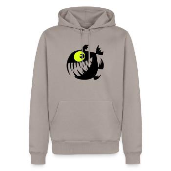 Frohe Perry - Männer Premium Bio Hoodie - Taupe - Vorne - Nico (187cm)
