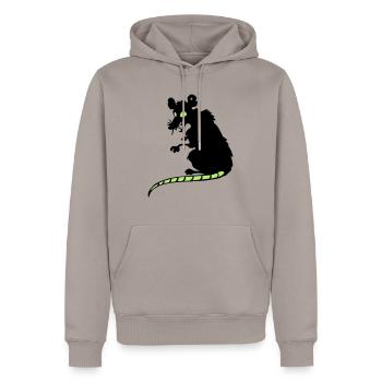 Miese Ratte - Männer Premium Bio Hoodie - Taupe - Vorne - Nico (187cm)