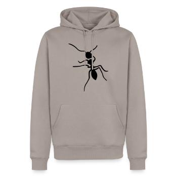 Ameise - Männer Premium Bio Hoodie - Taupe - Vorne - Nico (187cm)