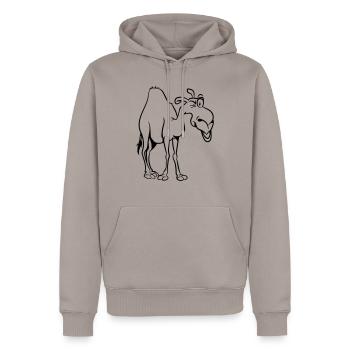 Kamel - Männer Premium Bio Hoodie - Taupe - Vorne - Nico (187cm)