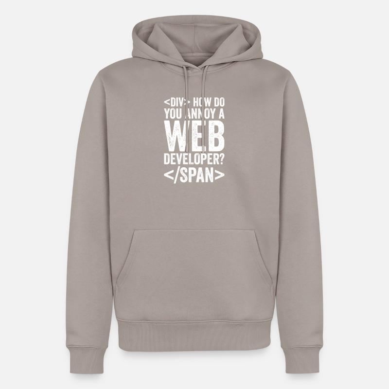 Lustiger Programmierer Entwickler-Code Humor Zitat - Männer Premium Bio Hoodie - Taupe