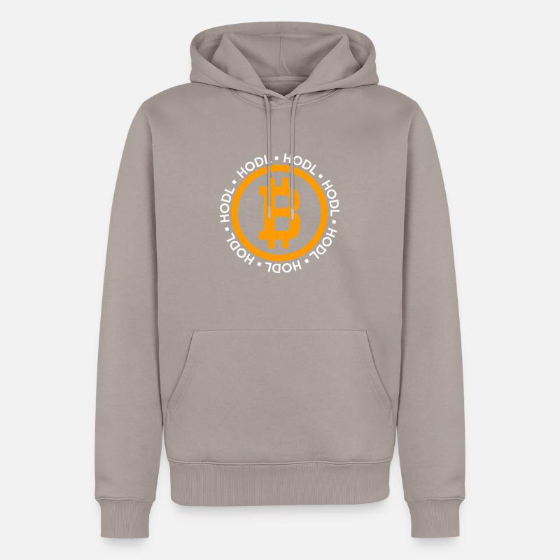 Bitcoin, Hodl, Décentralisation - Sweat à capuche Premium bio Homme - taupe