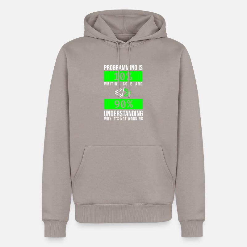 Programmierer Coder Software Entwickler - Männer Premium Bio Hoodie - Taupe