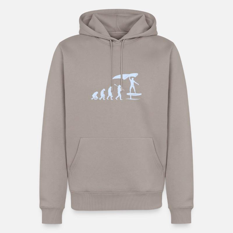 Wing Foil Evolution Wing Surf - Männer Premium Bio Hoodie - Taupe