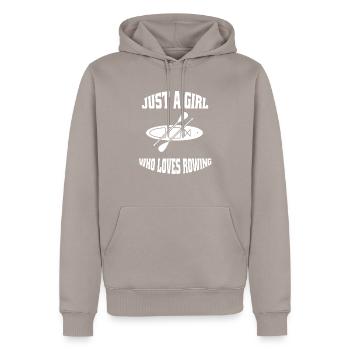 Rameuse Mme Rower Rowing Club Rowing Girls - Sweat à capuche Premium bio Homme - taupe - Devant - Nico (187cm)