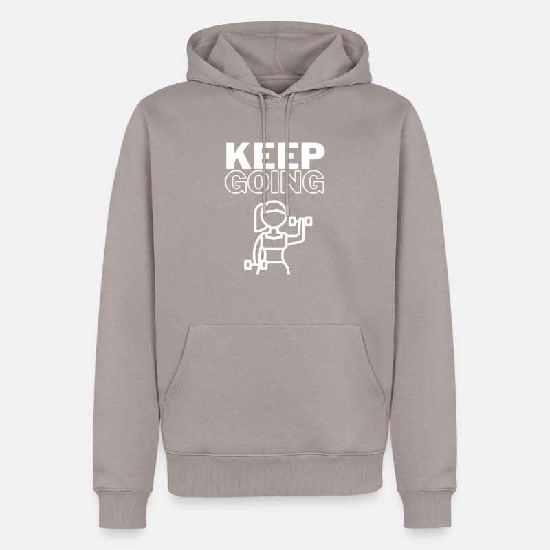 Keep Going - Männer Premium Bio Hoodie - Taupe