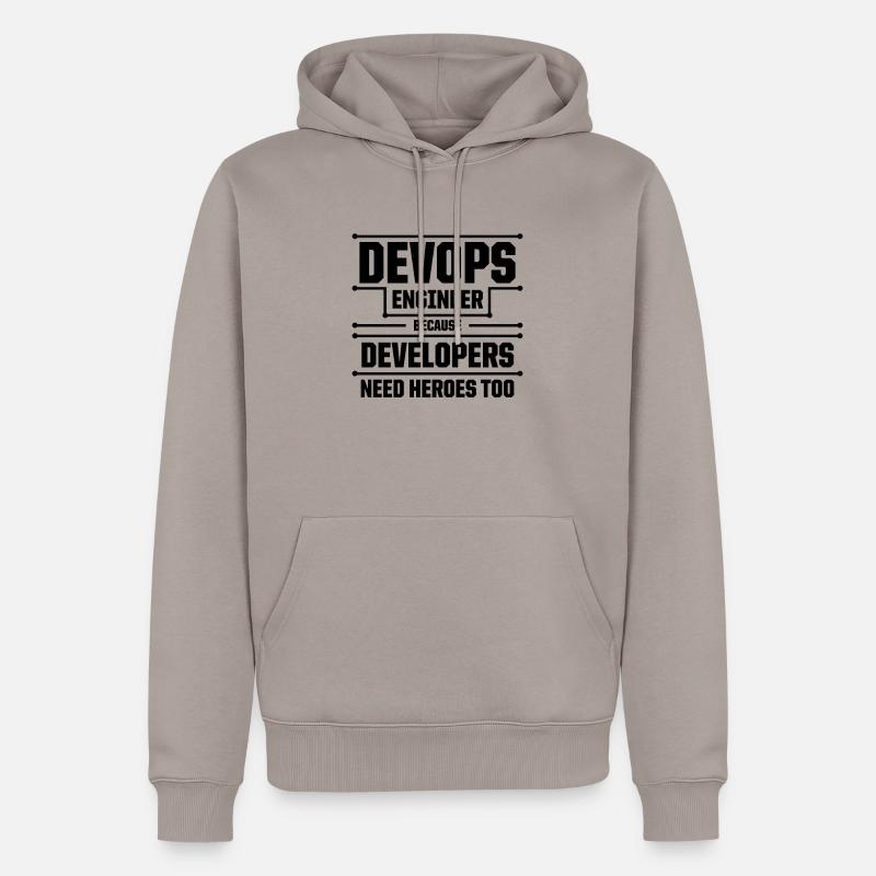 Sys-Admin Entwickler Devops-Ingenieur - Männer Premium Bio Hoodie - Taupe