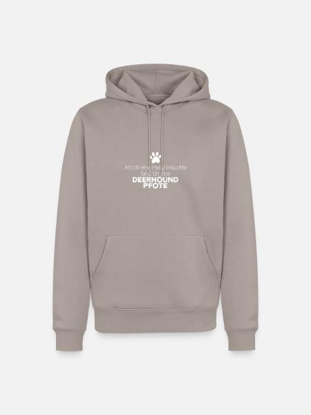 Hand Deerhound Pfote - Männer Premium Bio Hoodie - Taupe