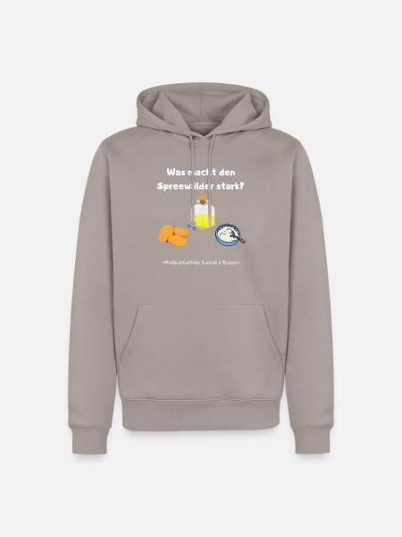 Was macht den Spreewälder stark? - Männer Premium Bio Hoodie - Taupe