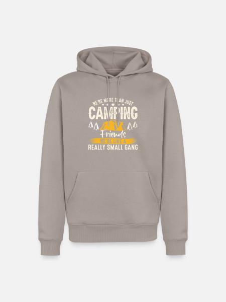 Camping Friends - Männer Premium Bio Hoodie - Taupe
