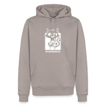 Pflanzenkatze Katze Dieffenbachia Katzen - Männer Premium Bio Hoodie - Taupe - Vorne - Nico (187cm)