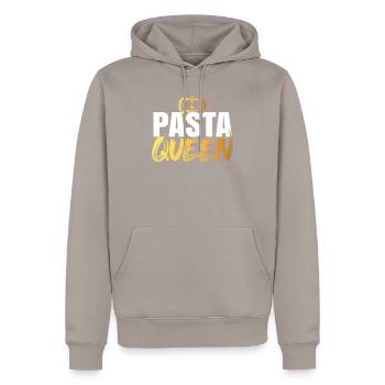 Pasta Queen - Men’s Premium Organic Hoodie - taupe - Front - Nico (187cm)
