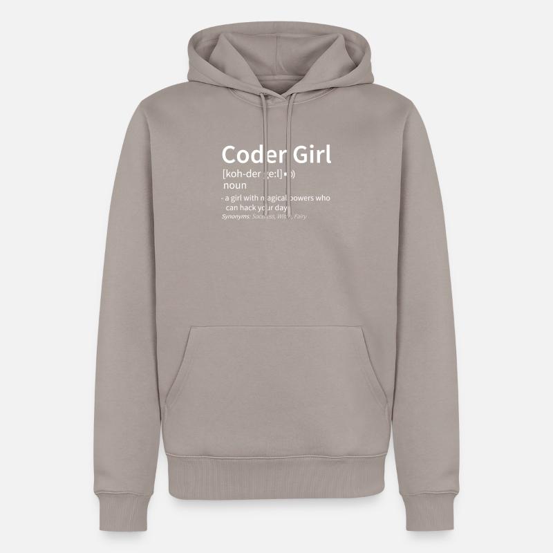 Developer Coder Programmer Girl - Men’s Premium Organic Hoodie - taupe
