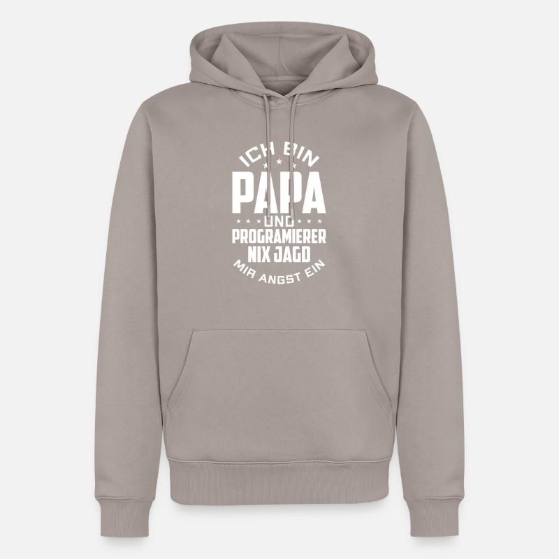 Entwickler Coder Programmierer Papa - Männer Premium Bio Hoodie - Taupe