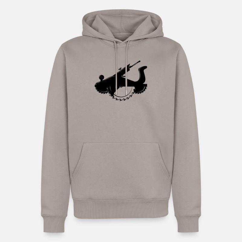 menuisier menuisier menuisier - Sweat à capuche Premium bio Homme - taupe