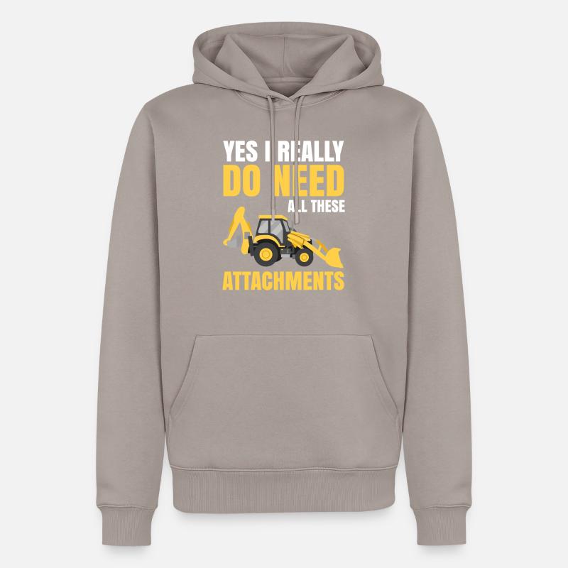 Baggerfahrer Baggerfahrerin Geschenke Männer Bau - Männer Premium Bio Hoodie - Taupe