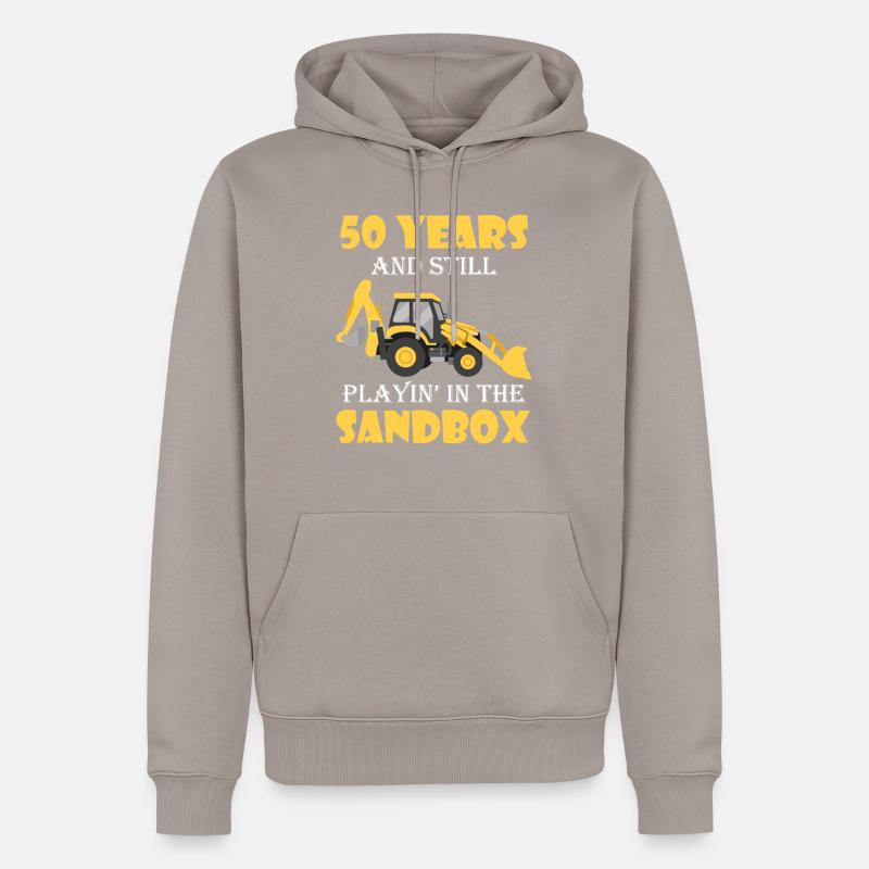 Baggerfahrer Baggerfahrerin Geschenke Männer Bau - Männer Premium Bio Hoodie - Taupe