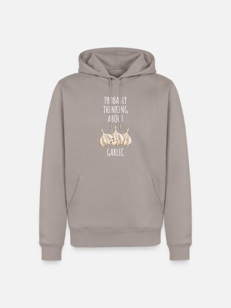 Knoblauch Knoblauchbrot Essen Geschenk - Männer Premium Bio Hoodie - Taupe