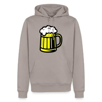 Chope à bière en verre à bière - Sweat à capuche Premium bio Homme - taupe - Devant - Nico (187cm)