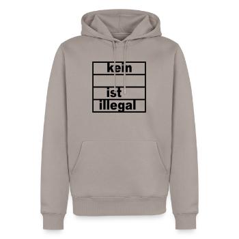 kein_ist_illegal - Männer Premium Bio Hoodie - Taupe - Vorne - Nico (187cm)