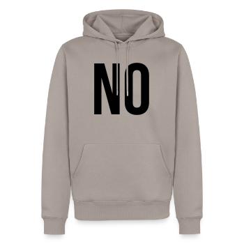 no - Sweat à capuche Premium bio Homme - taupe - Devant - Nico (187cm)